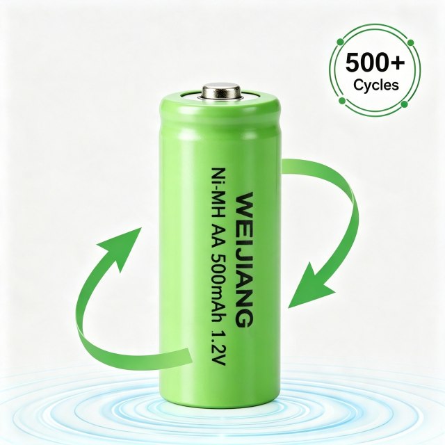 AA 500mAh 1.2V Ni-MH Rechargeable Battery