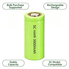 SC 3000mAh 1.2V Ni‑MH Rechargeable Battery Sub‑C Cell WJ H‑SC3000P for Power Tool RC Toy