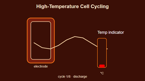 High-temperature NiMH cell cycling - animated diagram