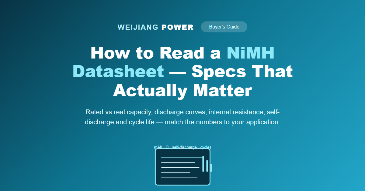 Reading a NiMH battery datasheet specifications