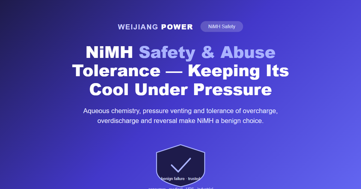 NiMH battery safety and abuse tolerance