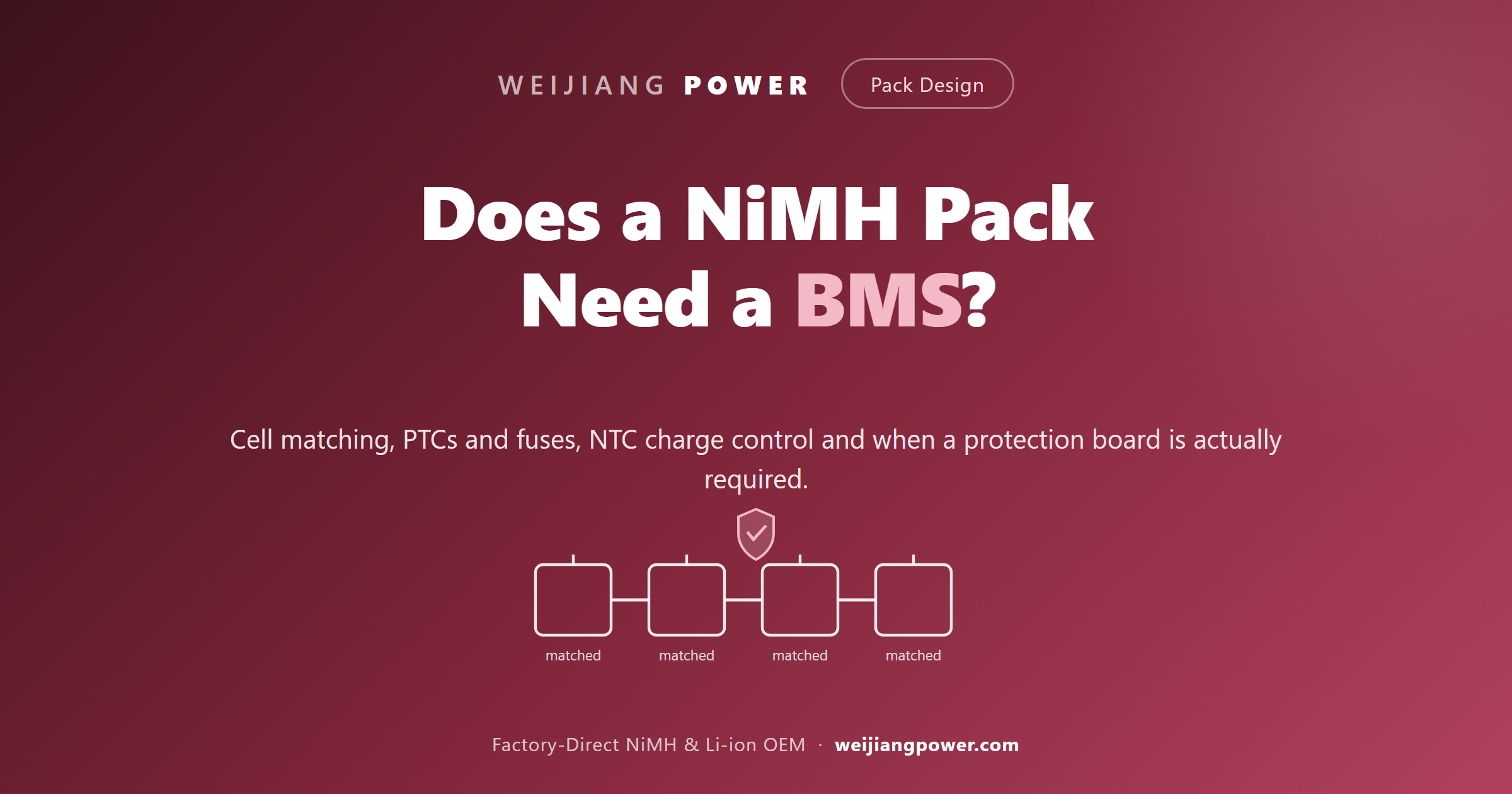 NiMH battery pack BMS protection balancing and thermal design