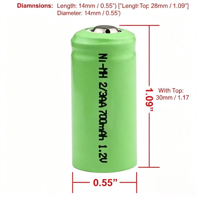 2/3AA Ni-MH Rechargeable Battery 700mAh 1.2V Cylindrical Cell | Weijiang Power OEM Battery Factory