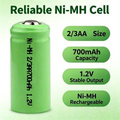 2/3AA Ni-MH Rechargeable Battery 700mAh 1.2V Cylindrical Cell | Weijiang Power OEM Battery Factory