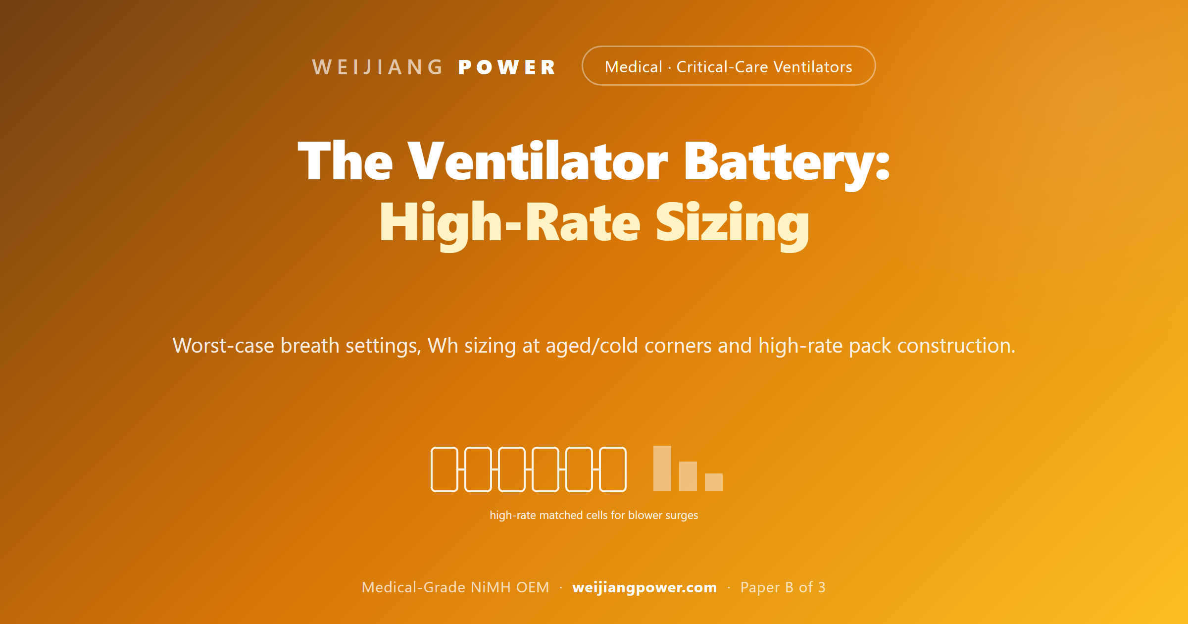 ventilator battery selection NiMH lithium high-rate pack design