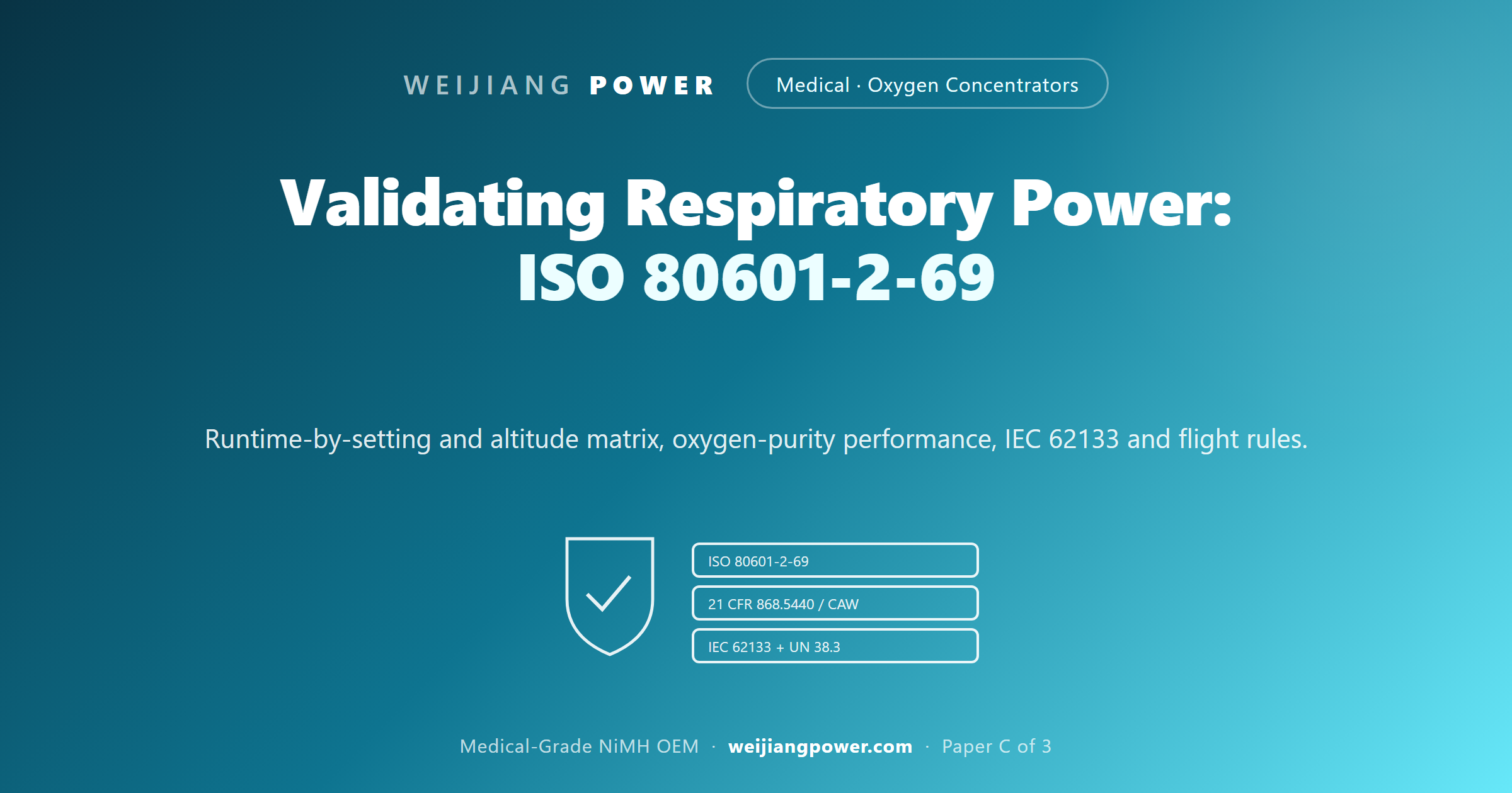 oxygen concentrator battery validation ISO 80601-2-69 testing nebulizer