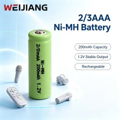 2/3AAA Ni-MH Rechargeable Battery 200mAh 1.2V Cylindrical Cell | Weijiang Power OEM Battery Factory
