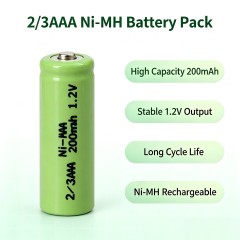 2/3AAA Ni-MH Rechargeable Battery 200mAh 1.2V Cylindrical Cell | Weijiang Power OEM Battery Factory