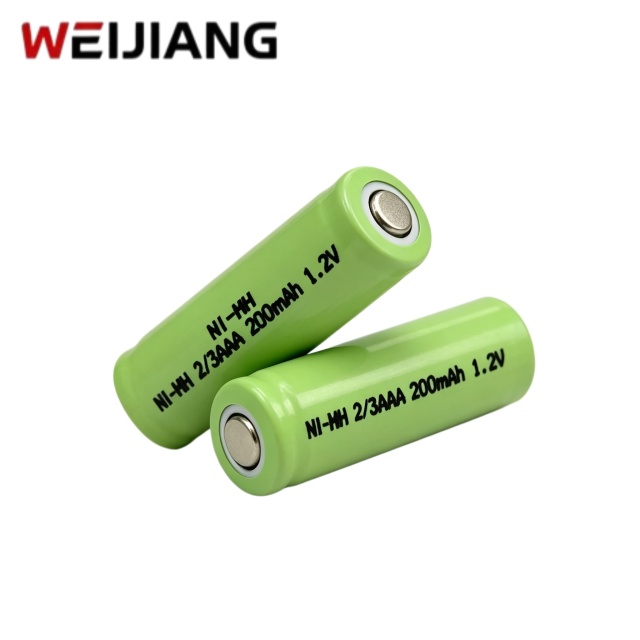 2/3AAA Ni-MH Rechargeable Battery 200mAh 1.2V Cylindrical Cell | Weijiang Power OEM Battery Factory