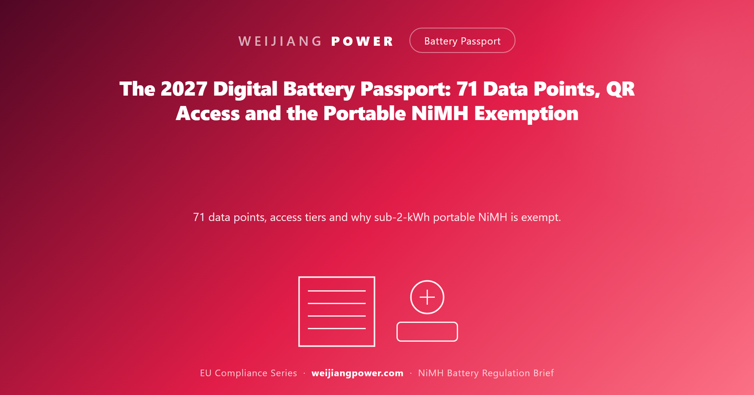 digital battery passport 2027 data points QR access and portable NiMH exemption