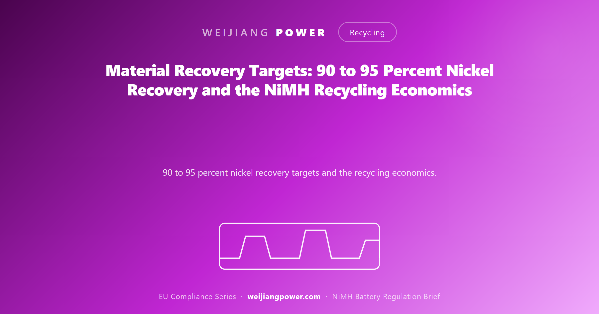 material recovery targets 90 95 percent nickel recovery and NiMH recycling economics