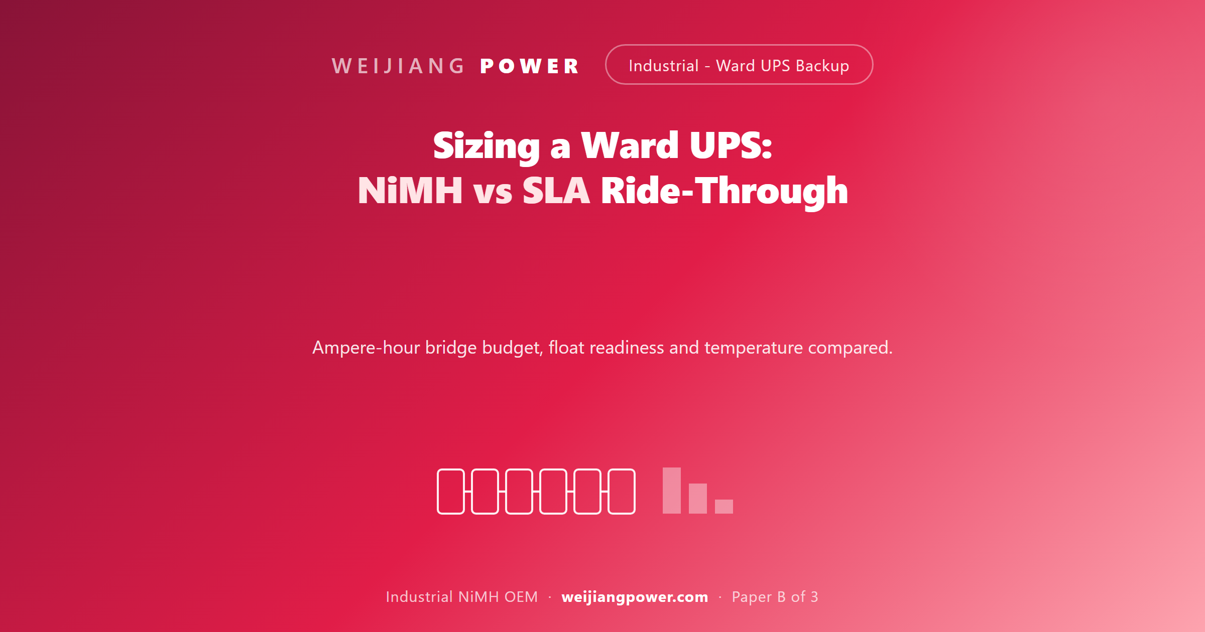 ward UPS battery sizing NiMH versus sealed lead acid ride through ampere hour budget