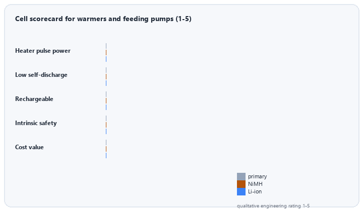animated chemistry scorecard primary NiMH lithium for enteral feeding pumps