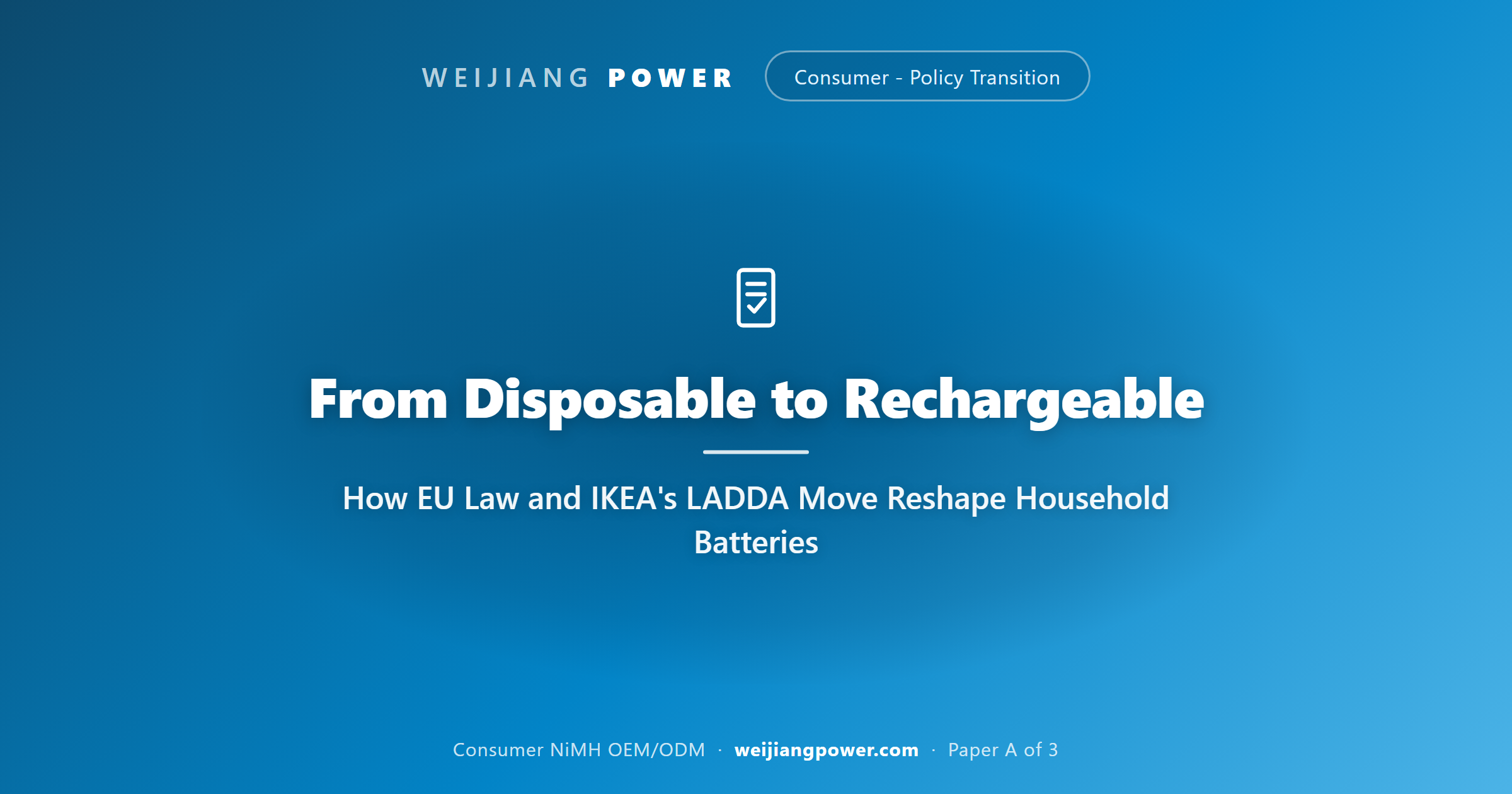 EU battery regulation and IKEA LADDA transition from disposable alkaline to rechargeable NiMH AA AAA household batteries