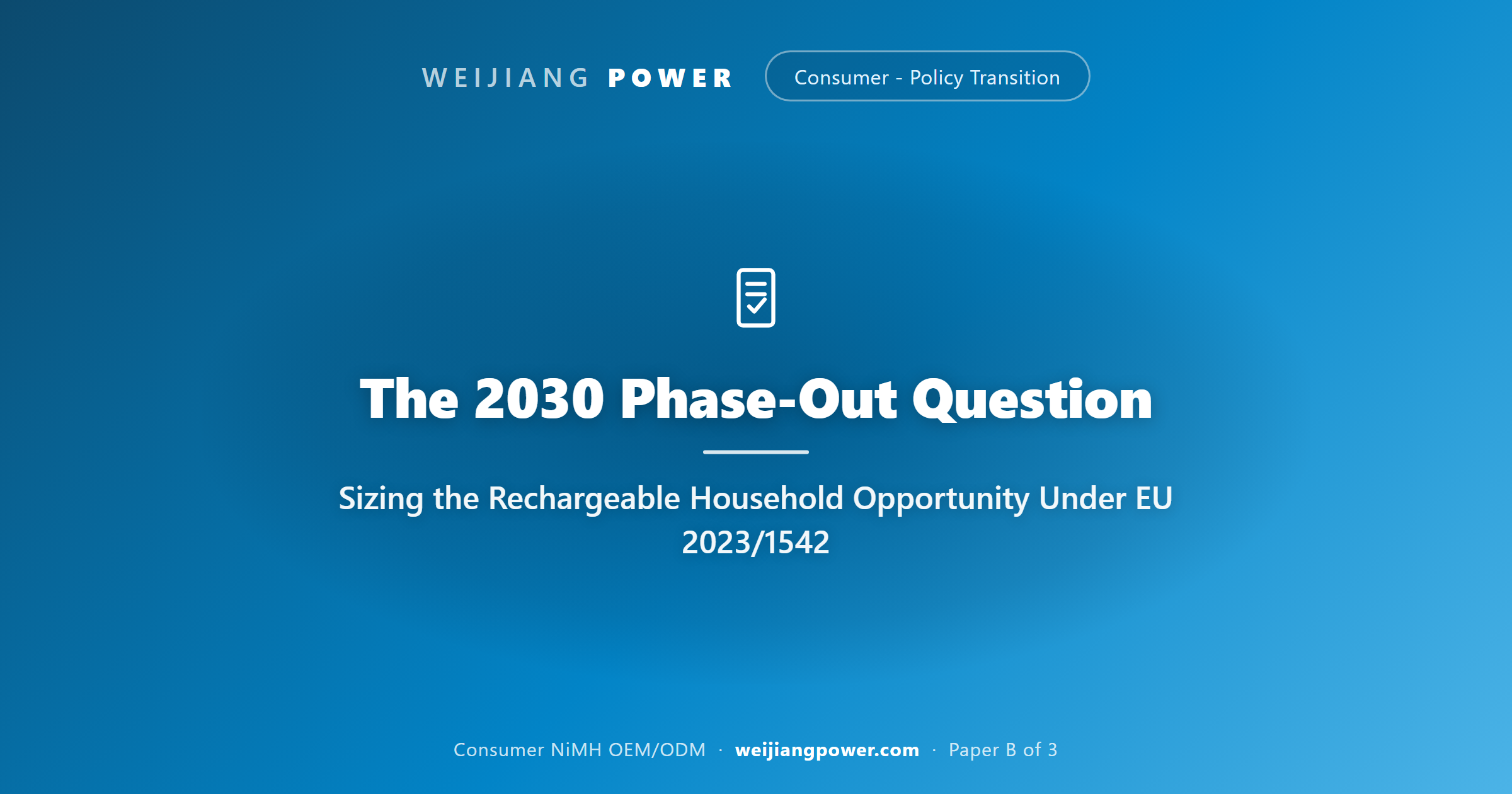 sizing rechargeable NiMH household market opportunity EU 2030 phase out review application segmentation