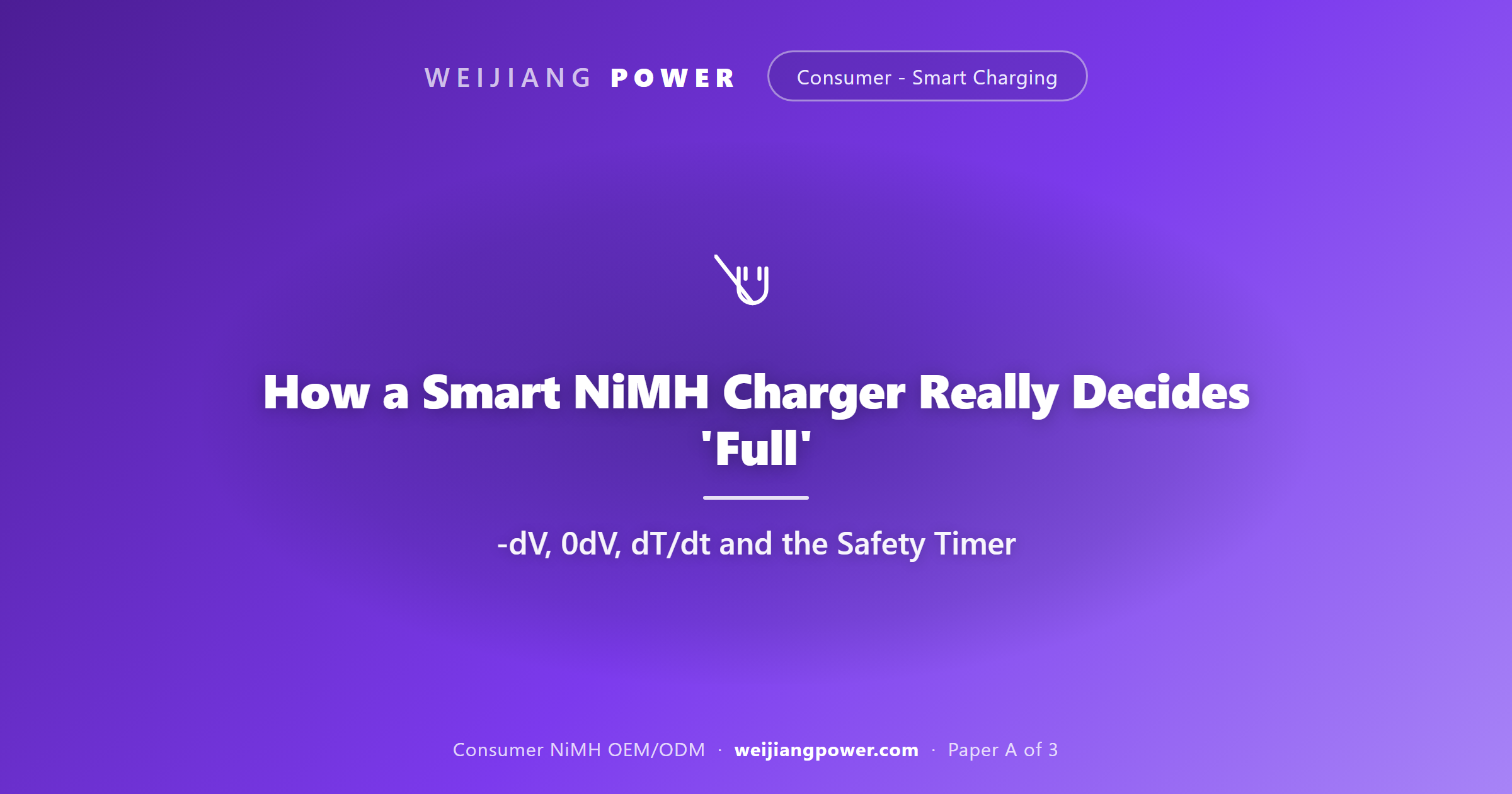 smart NiMH AA AAA charger charge termination negative delta V zero delta V temperature rise dTdt safety timer curve