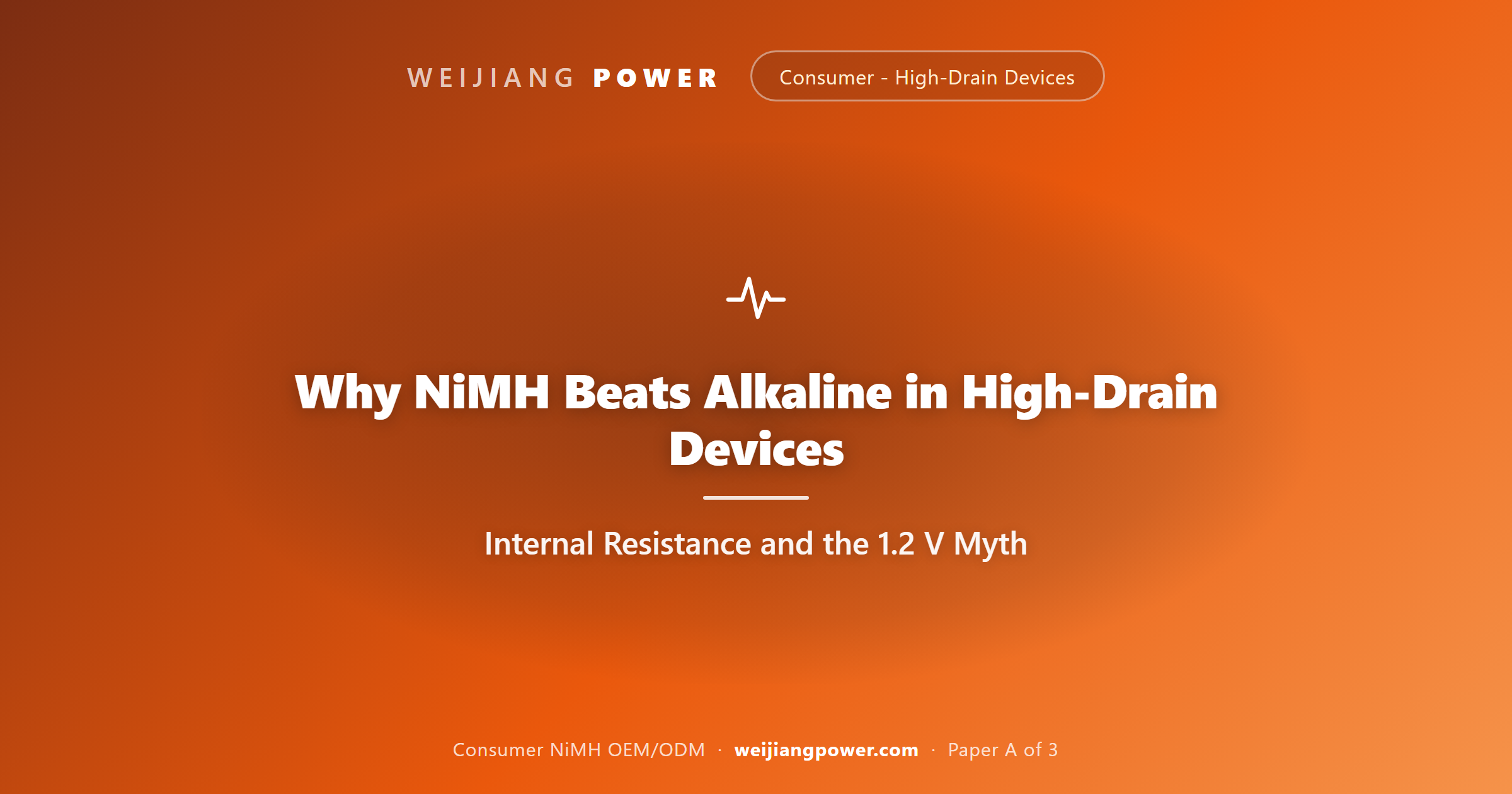 NiMH 1.2V flat discharge curve versus alkaline 1.5V sagging curve under high drain internal resistance comparison