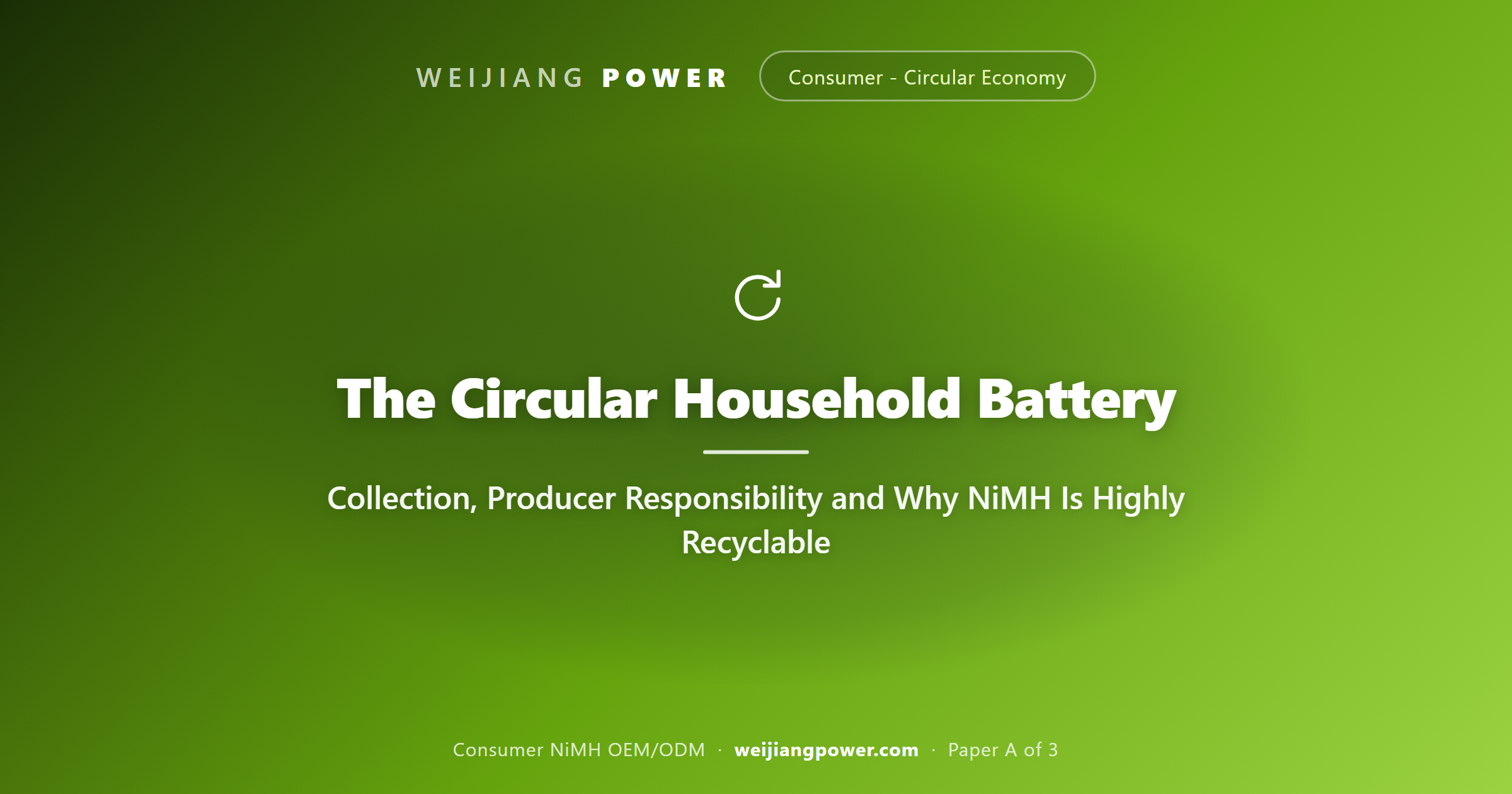 circular economy household battery collection producer responsibility NiMH recycling nickel cobalt rare earth recovery