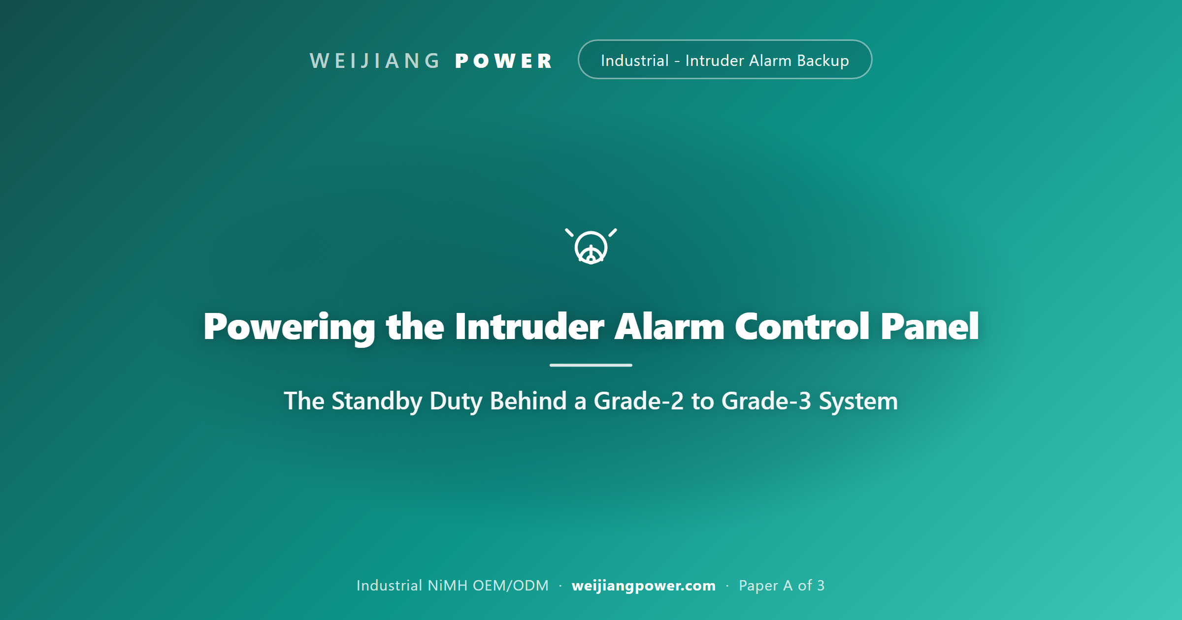 intruder alarm control panel standby backup battery EN 50131-6 grade 2 grade 3 load profile