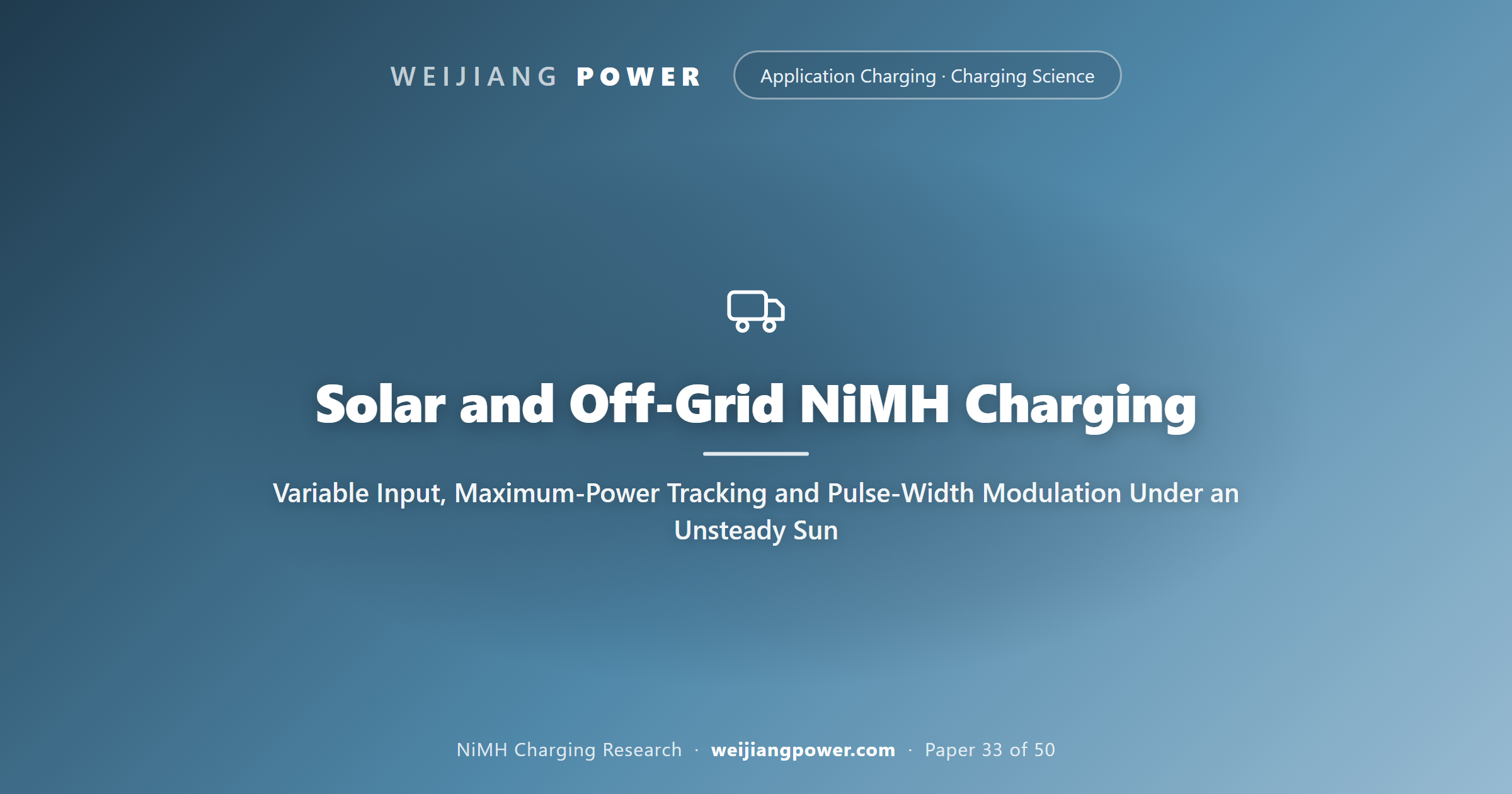 Solar and Off-Grid NiMH Charging: Variable Input, Maximum-Power Tracking and Pulse-Width Modulation Under an Unsteady Sun