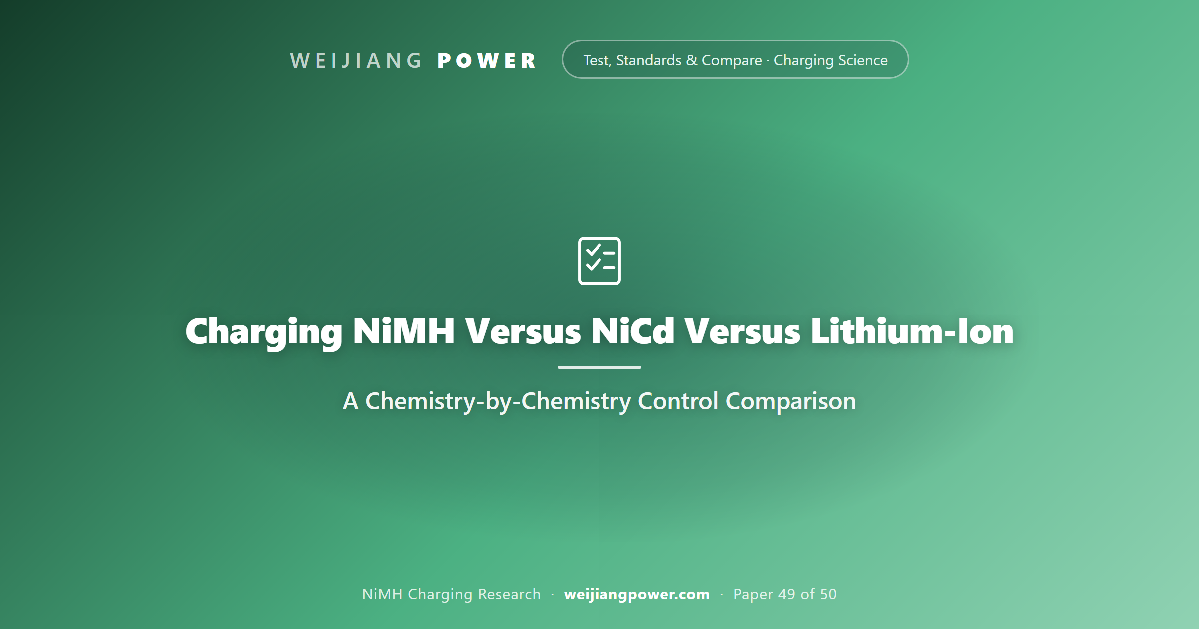 Charging NiMH Versus NiCd Versus Lithium-Ion: A Chemistry-by-Chemistry Control Comparison