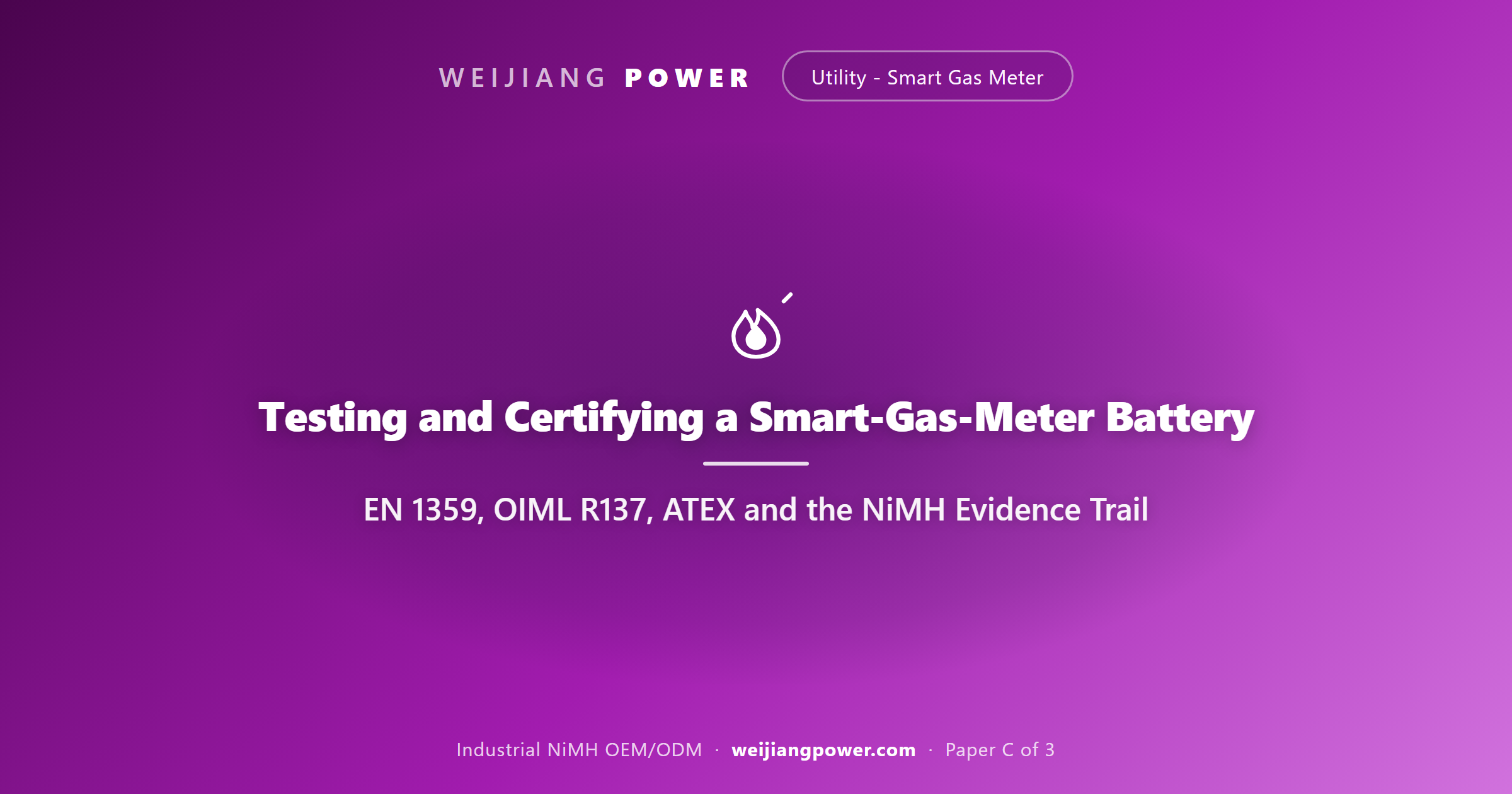 Academic cover for certifying an intrinsically safe smart gas meter battery with NiMH