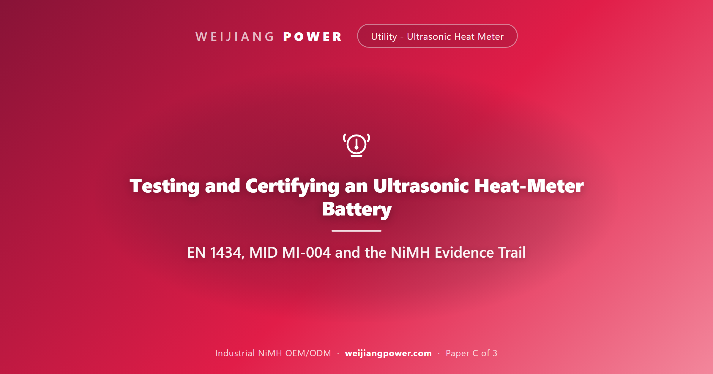 Academic cover for testing an ultrasonic heat meter battery with NiMH under EN 1434