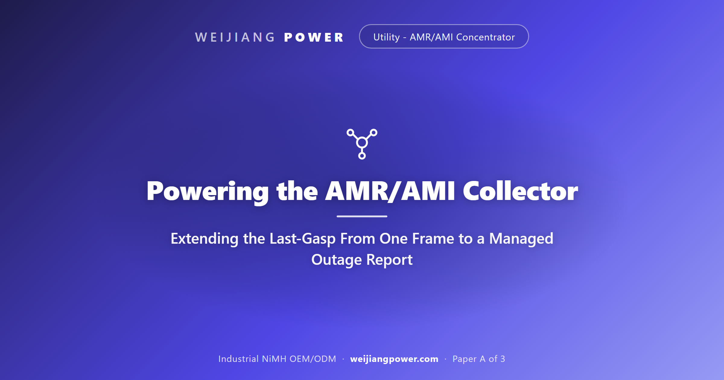 Academic cover for last-gasp backup power in an AMR/AMI collector using NiMH