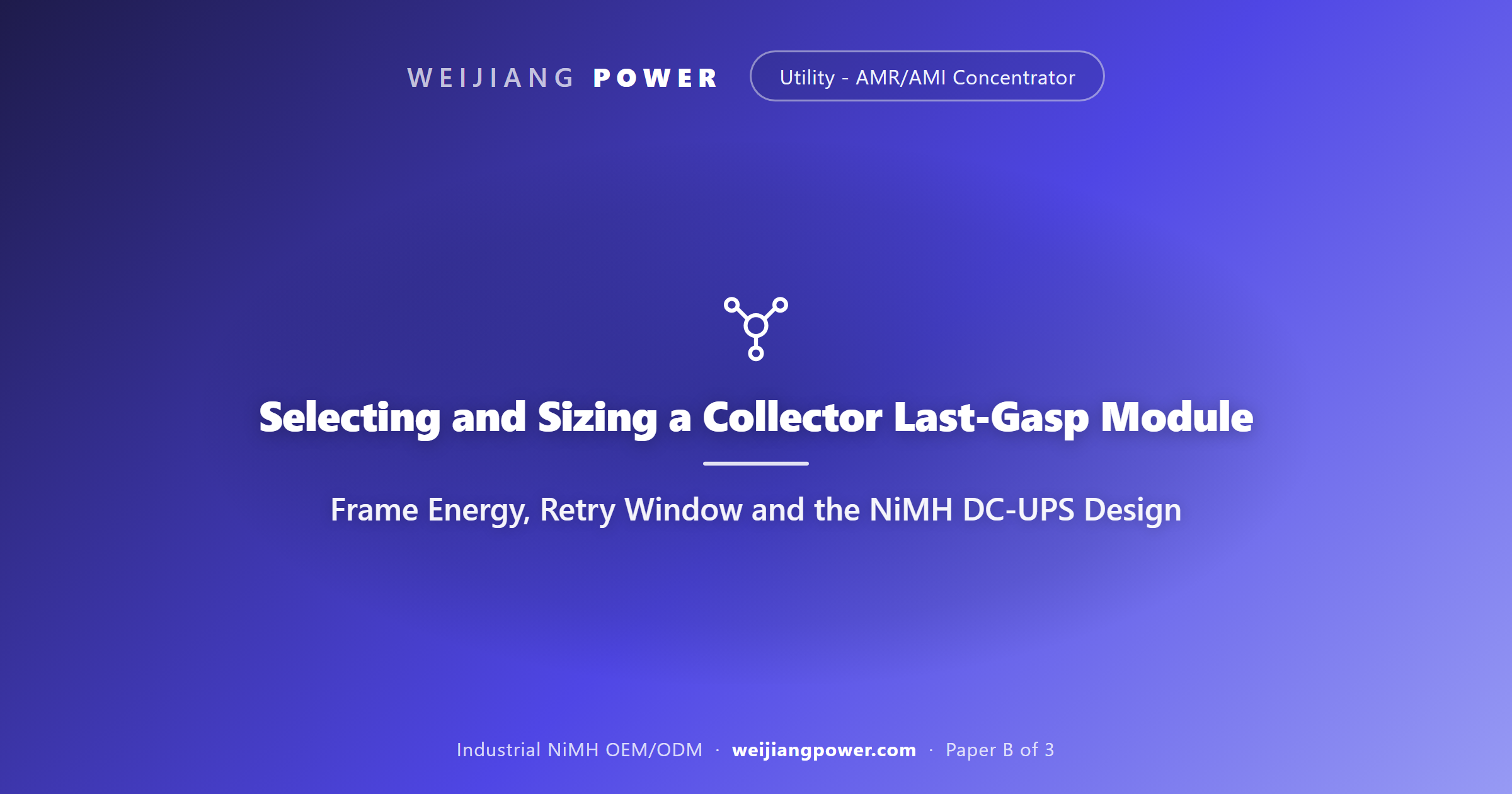 Academic cover for sizing a NiMH last-gasp DC-UPS module for an AMI concentrator