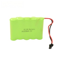 6V AA Ni-MH Rechargeable Battery Pack 1800mAh with Black Connector | Weijiang Power OEM Battery Factory