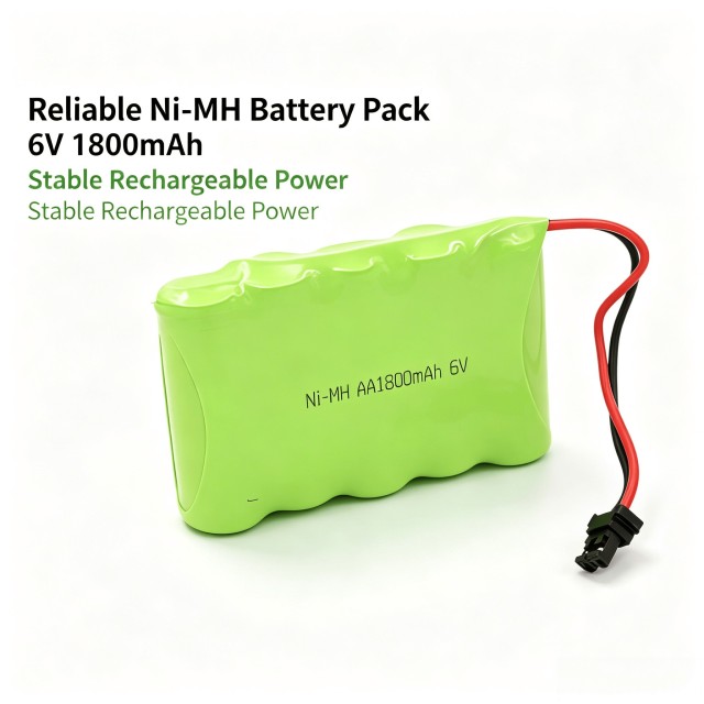6V AA Ni-MH Rechargeable Battery Pack 1800mAh with Black Connector | Weijiang Power OEM Battery Factory