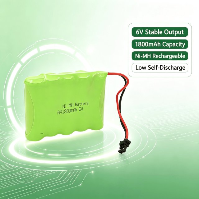 6V AA Ni-MH Rechargeable Battery Pack 1800mAh with Black Connector | Weijiang Power OEM Battery Factory