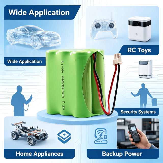 7.2V AA Ni-MH Rechargeable Battery Pack 2000mAh with White Connector | Weijiang Power OEM Battery Factory