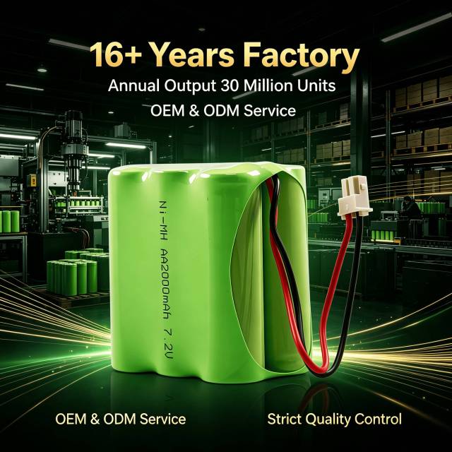 7.2V AA Ni-MH Rechargeable Battery Pack 2000mAh with White Connector | Weijiang Power OEM Battery Factory