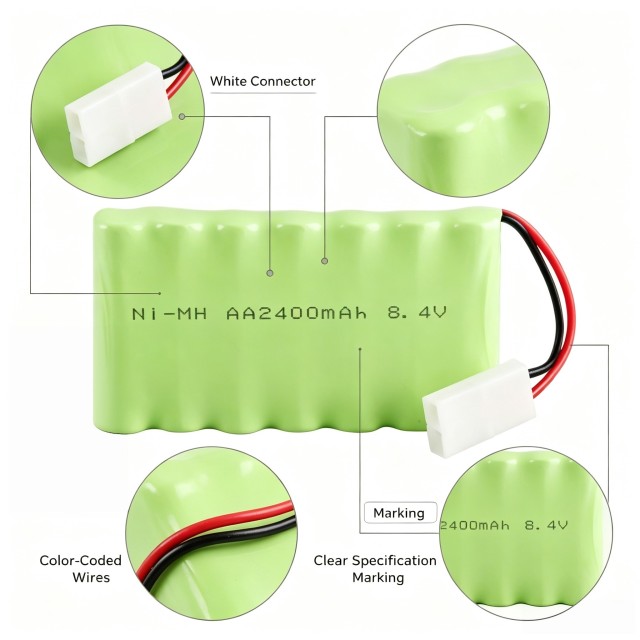 8.4V AA 2400mAh Ni-MH Rechargeable Battery Pack | Weijiang Power OEM Battery Factory