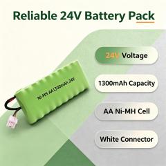 24V AA 1300mAh Ni-MH Rechargeable Battery Pack | Weijiang Power OEM Battery Factory