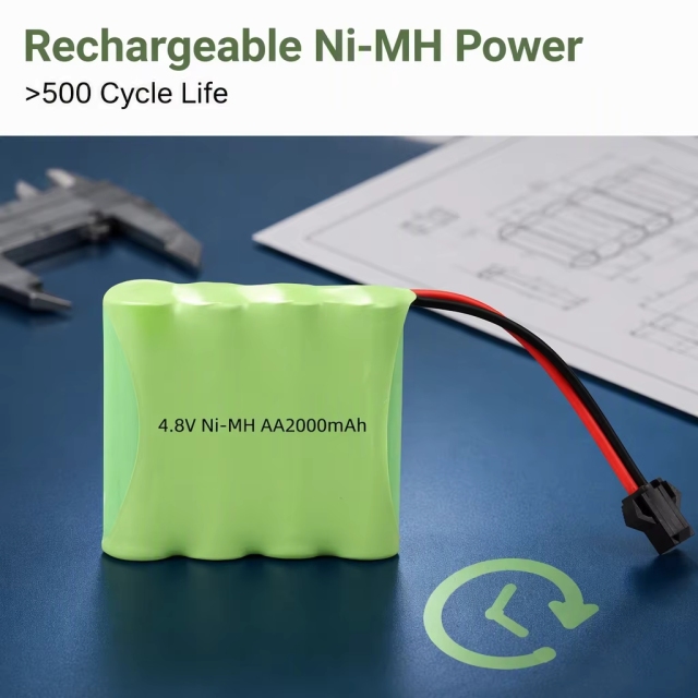 4.8V AA 2000mAh Ni-MH Rechargeable Battery Pack