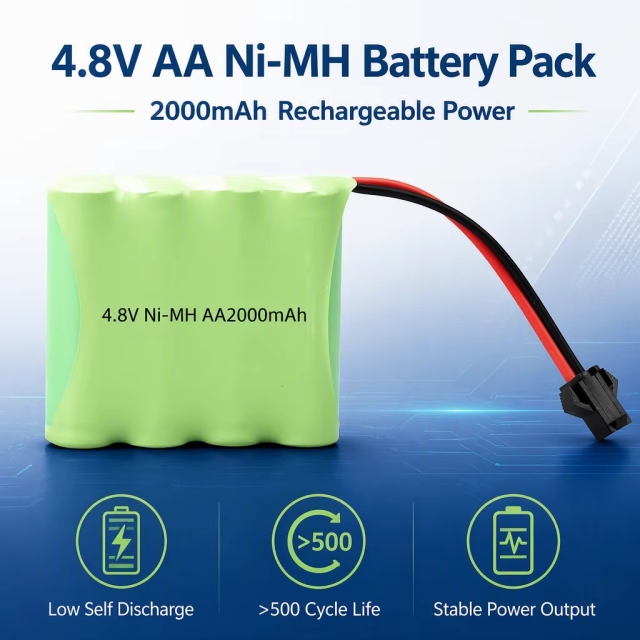 4.8V AA 2000mAh Ni-MH Rechargeable Battery Pack
