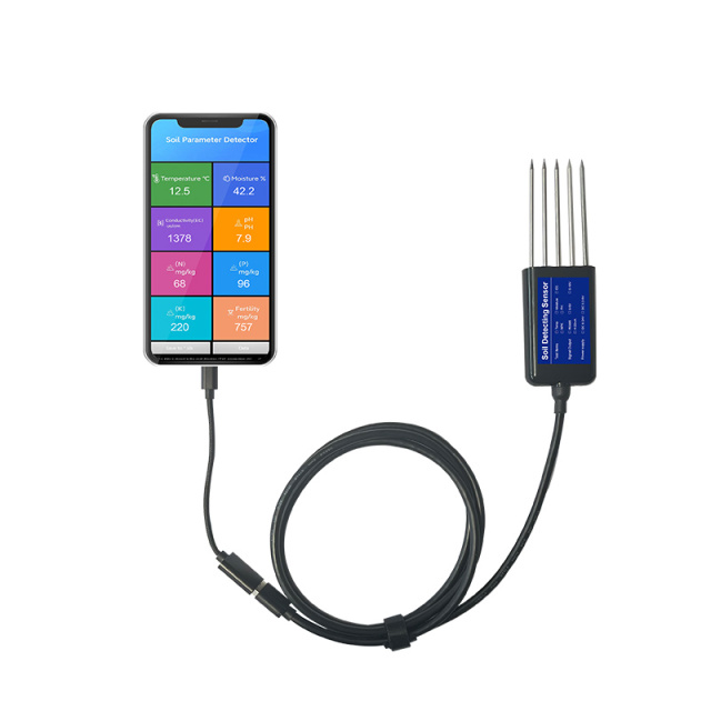 Gemho 8-in-1 Soil Sensor for Android: USB Connection for Real-Time Soil Data