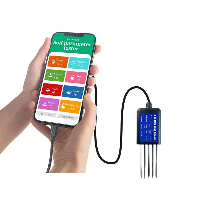 Portable 8 in 1 With Mobile Phone Display Platform Soil PH NPK Sensor ...