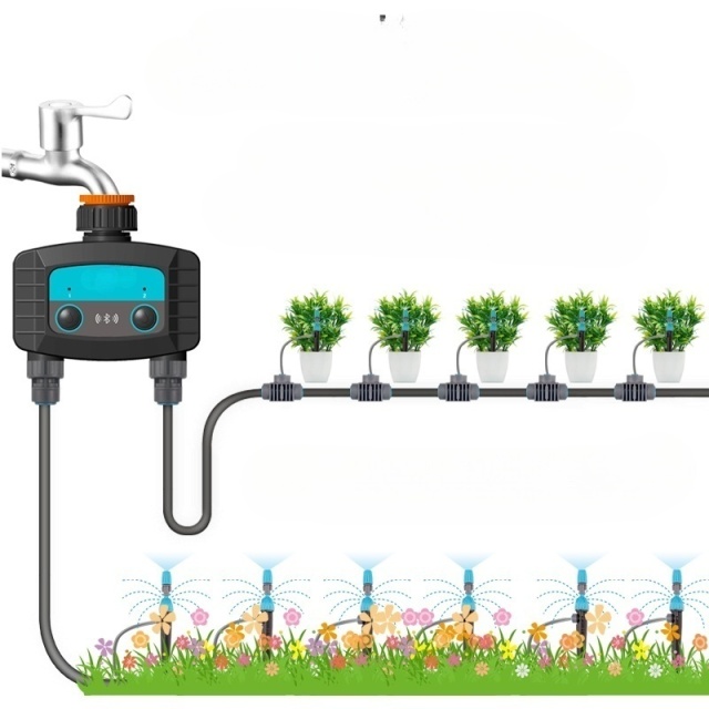 Bluetooth-Controlled Dual Watering Timer Easy App Scheduling for Garden
