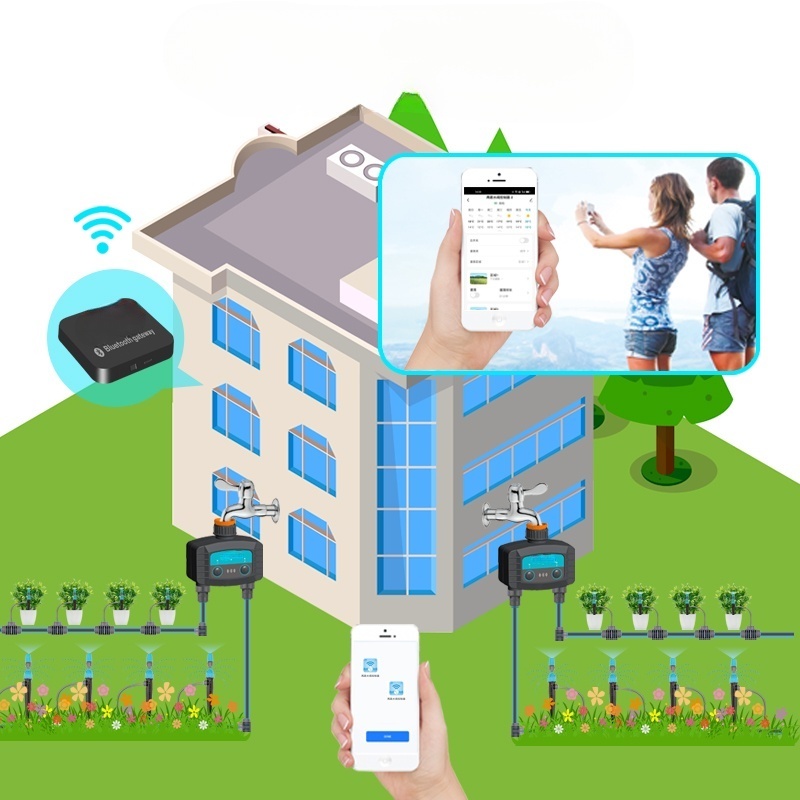 Bluetooth-Controlled Dual Watering Timer Easy App Scheduling for Garden