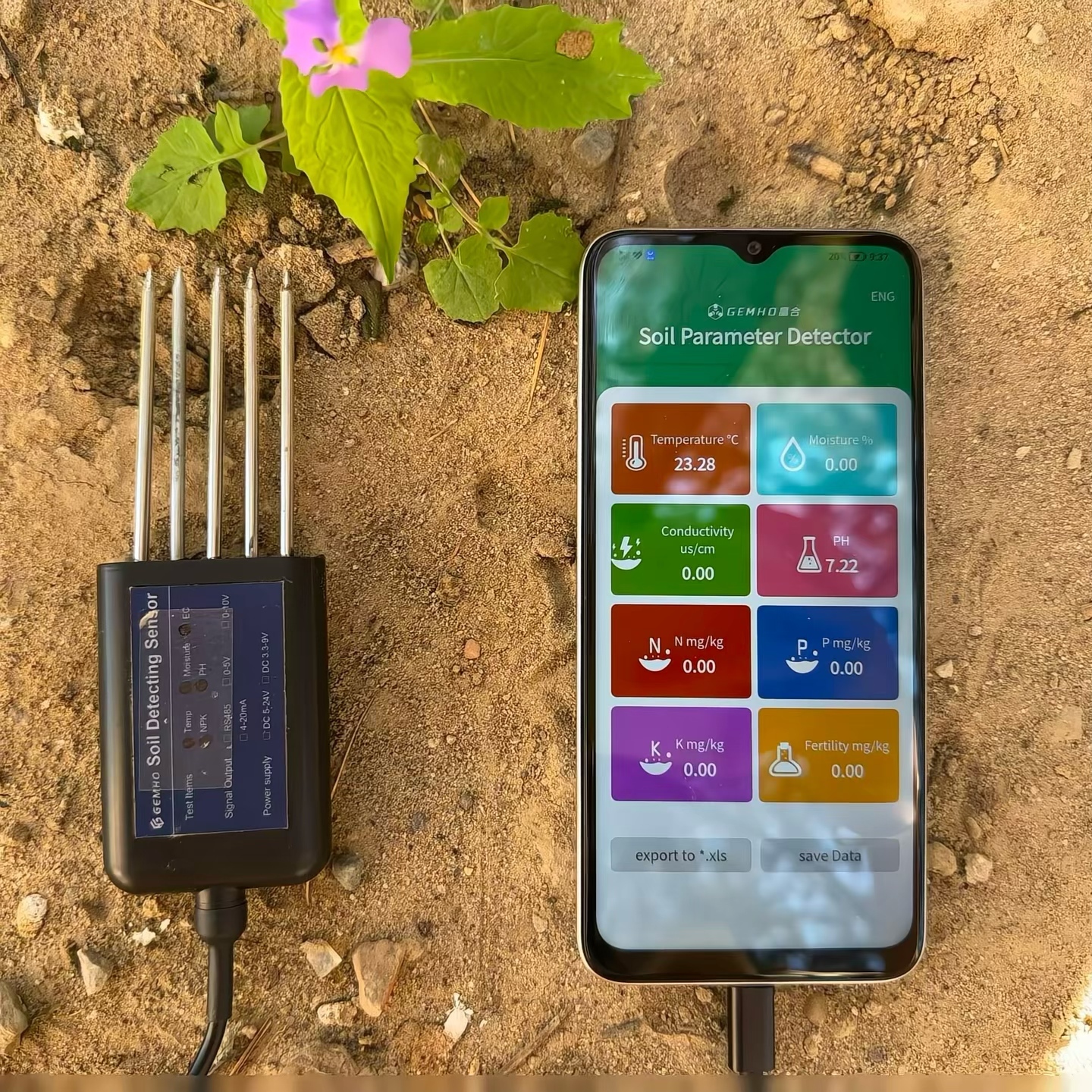 USB Soil Tester with 8-in-1 Functionality pH Moisture Temperature and NPK Sensor for Agriculture