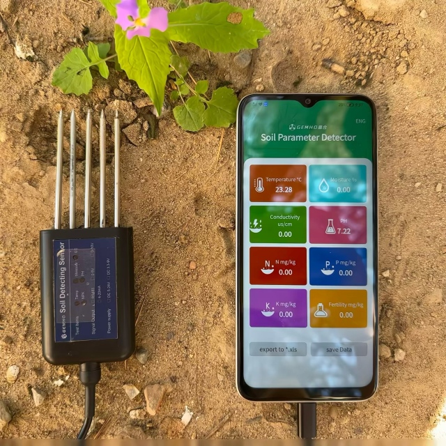 USB Soil Tester with 8-in-1 Functionality pH Moisture Temperature and NPK Sensor for Agriculture