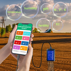 USB Soil Tester with 8-in-1 Functionality pH Moisture Temperature and NPK Sensor for Agriculture