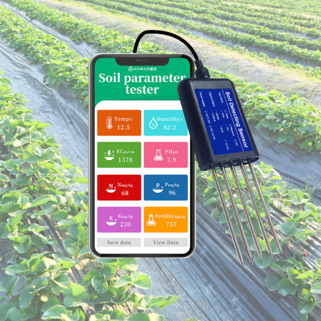 USB Soil Tester with 8-in-1 Functionality pH Moisture Temperature and NPK Sensor for Agriculture