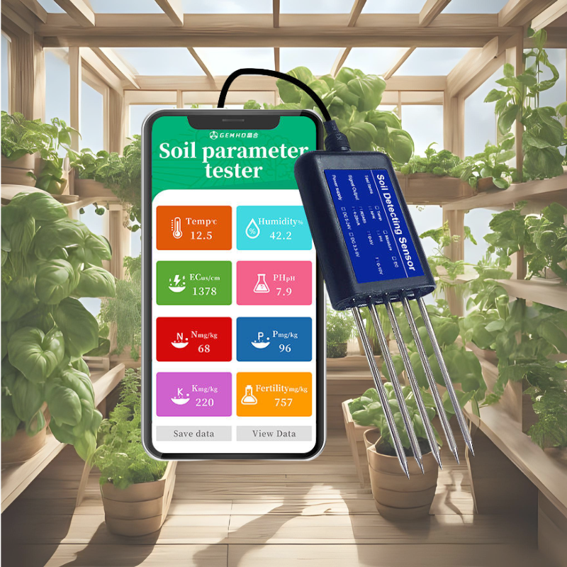 Multi-Parameter 8-in-1 Soil Sensor pH NPK Moisture Fertility Monitoring for Lawn and Agriculture