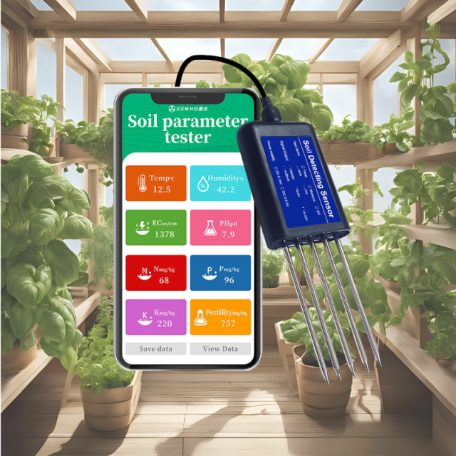 Multi-Parameter 8-in-1 Soil Sensor pH NPK Moisture Fertility Monitoring for Lawn and Agriculture