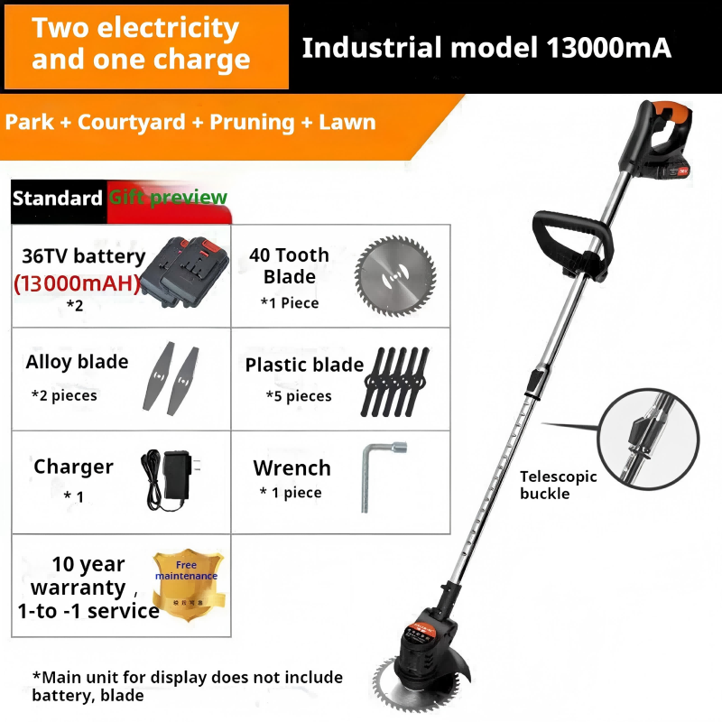 High Power Grass Cutter Weeding Machine Lithium Battery Brushless Lightweight Portable Electric Lawn Mower for Farmland Garden Courtyard