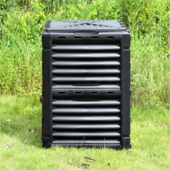 300L Heavy-Duty Plastic Garden Compost Bin Outdoor Easy Assembly Composting Container Backyard Composter